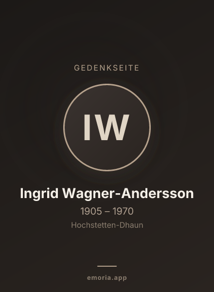 Gedenkportrait von Ingrid Wagner-Andersson