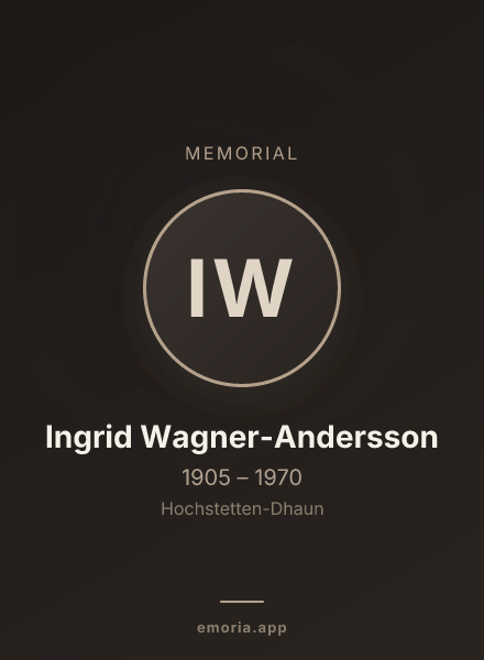 Memorial portrait of Ingrid Wagner-Andersson