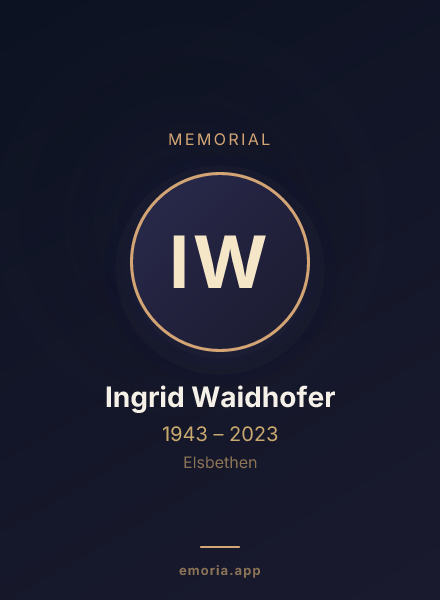 Memorial portrait of Ingrid Waidhofer