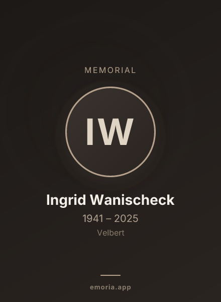 Memorial portrait of Ingrid Wanischeck