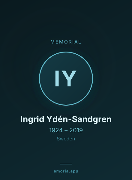 Memorial portrait of Ingrid Ydén-Sandgren
