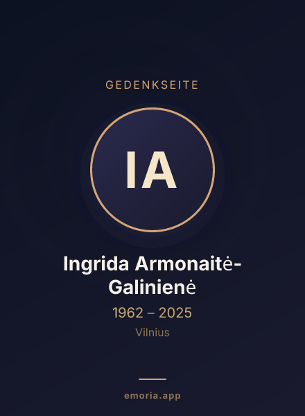 Gedenkportrait von Ingrida Armonaitė-Galinienė