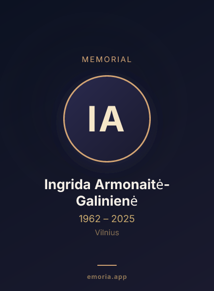 Memorial portrait of Ingrida Armonaitė-Galinienė