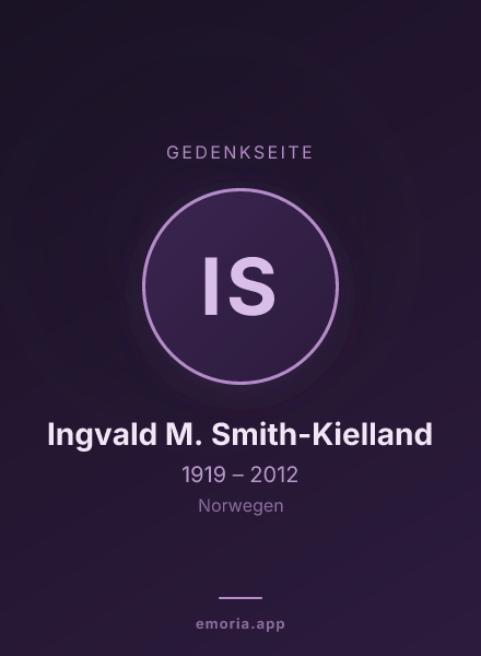 Gedenkportrait von Ingvald M. Smith-Kielland