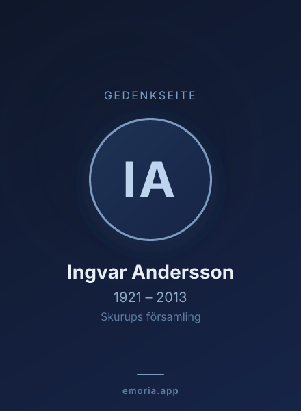 Gedenkportrait von Ingvar Andersson