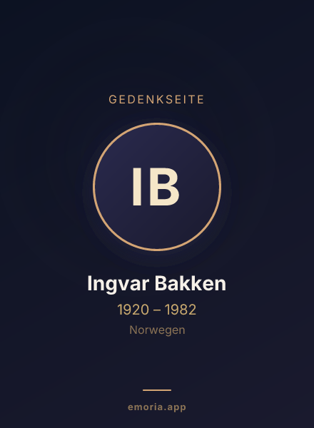 Gedenkportrait von Ingvar Bakken