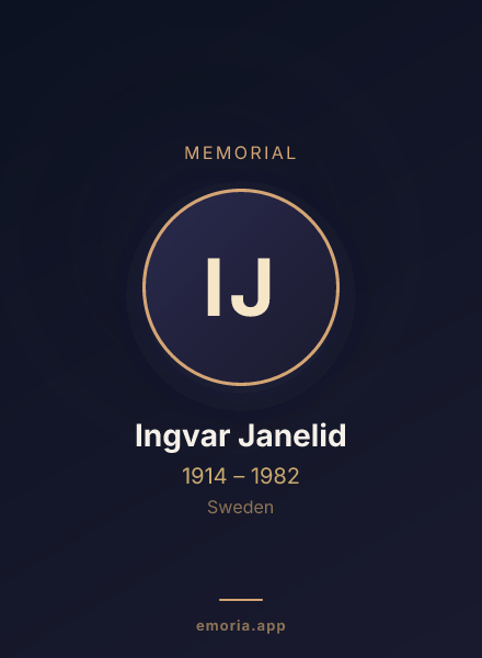 Memorial portrait of Ingvar Janelid