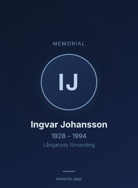 Memorial portrait of Ingvar Johansson