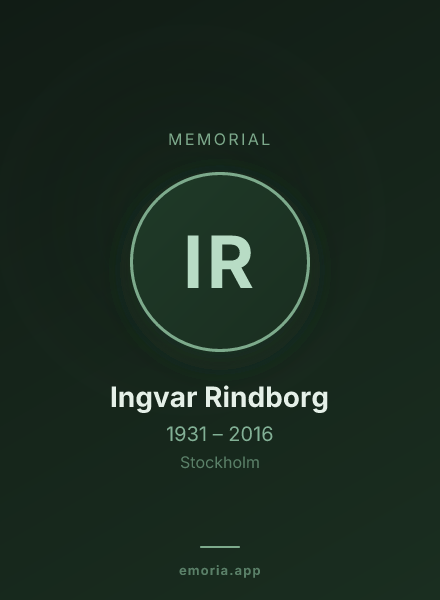 Memorial portrait of Ingvar Rindborg