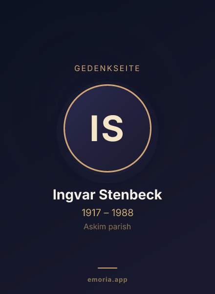Gedenkportrait von Ingvar Stenbeck