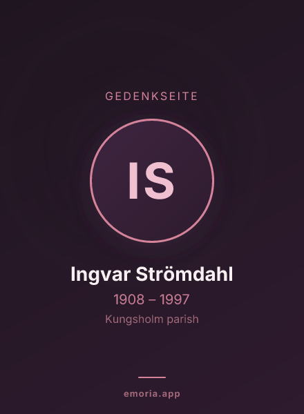 Gedenkportrait von Ingvar Strömdahl