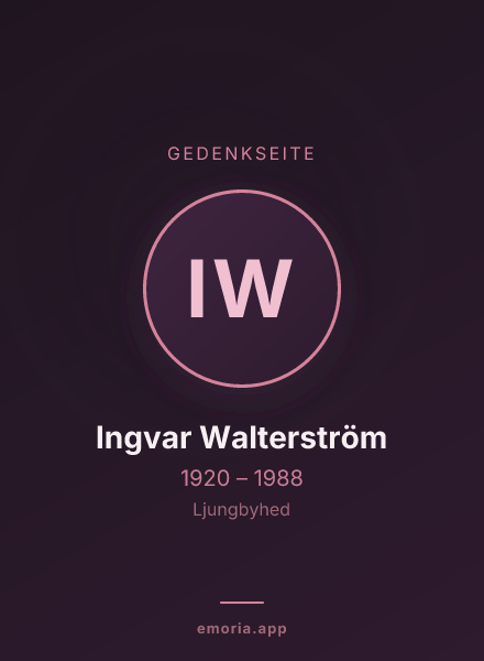 Gedenkportrait von Ingvar Walterström