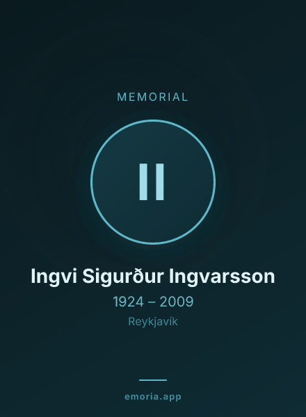 Memorial portrait of Ingvi Sigurður Ingvarsson