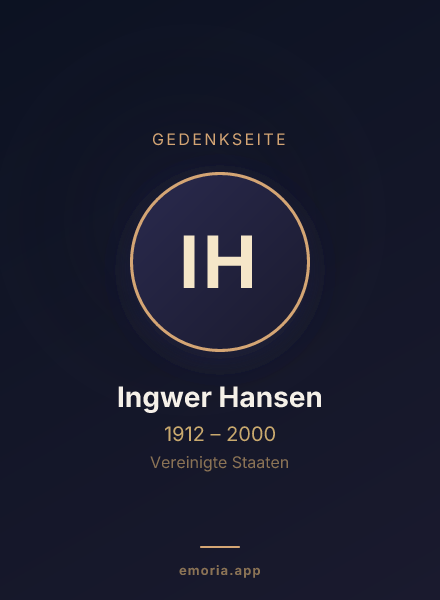 Gedenkportrait von Ingwer Hansen