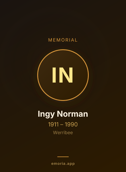 Memorial portrait of Ingy Norman