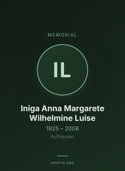 Memorial portrait of Iniga Anna Margarete Wilhelmine Luise