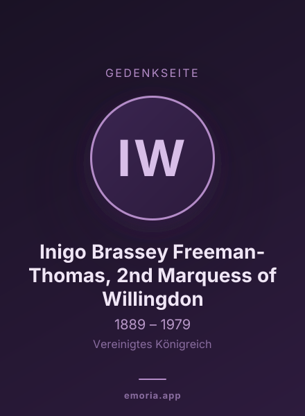 Gedenkportrait von Inigo Brassey Freeman-Thomas, 2nd Marquess of Willingdon