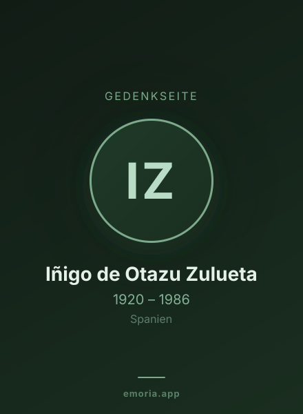 Gedenkportrait von Iñigo de Otazu Zulueta