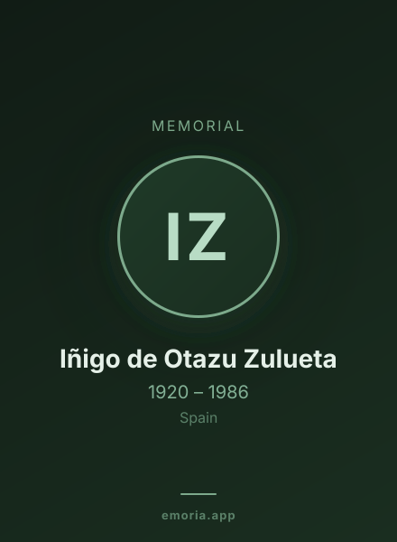 Memorial portrait of Iñigo de Otazu Zulueta