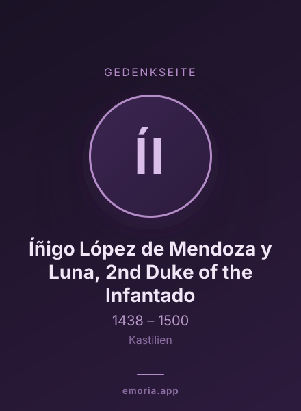 Gedenkportrait von Íñigo López de Mendoza y Luna, 2nd Duke of the Infantado