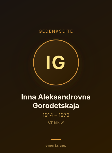 Gedenkportrait von Inna Aleksandrovna Gorodetskaja