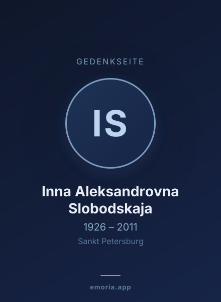 Gedenkportrait von Inna Aleksandrovna Slobodskaja