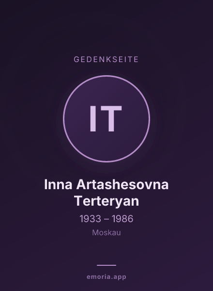Gedenkportrait von Inna Artashesovna Terteryan