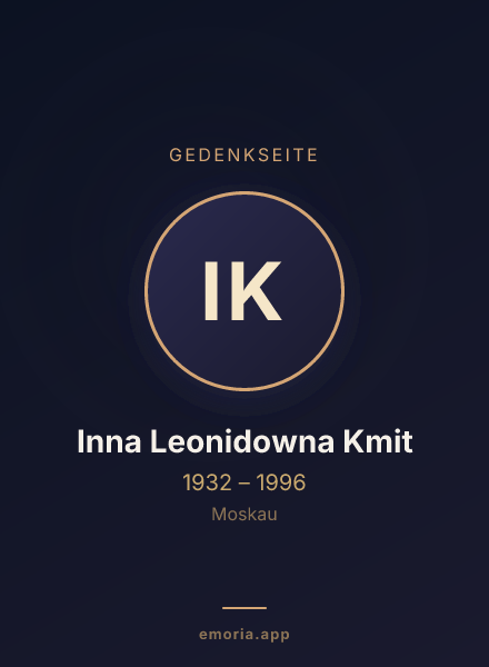 Gedenkportrait von Inna Leonidowna Kmit