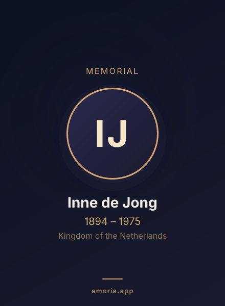 Memorial portrait of Inne de Jong