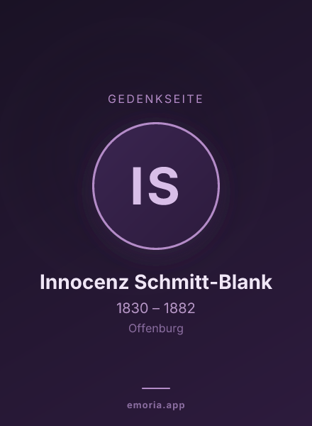 Gedenkportrait von Innocenz Schmitt-Blank