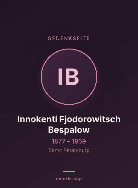 Gedenkportrait von Innokenti Fjodorowitsch Bespalow