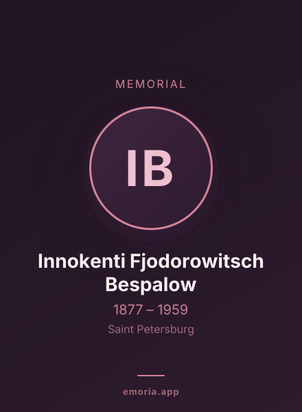 Memorial portrait of Innokenti Fjodorowitsch Bespalow