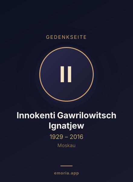 Gedenkportrait von Innokenti Gawrilowitsch Ignatjew