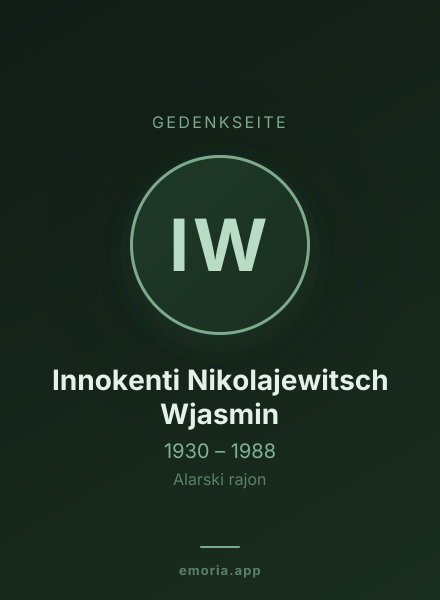 Gedenkportrait von Innokenti Nikolajewitsch Wjasmin