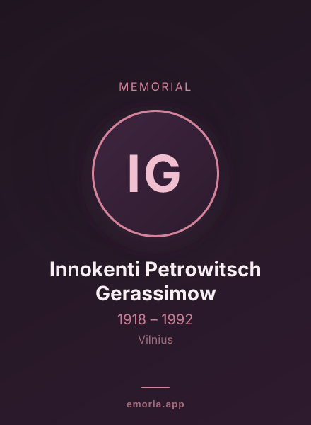 Memorial portrait of Innokenti Petrowitsch Gerassimow