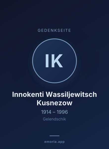 Gedenkportrait von Innokenti Wassiljewitsch Kusnezow