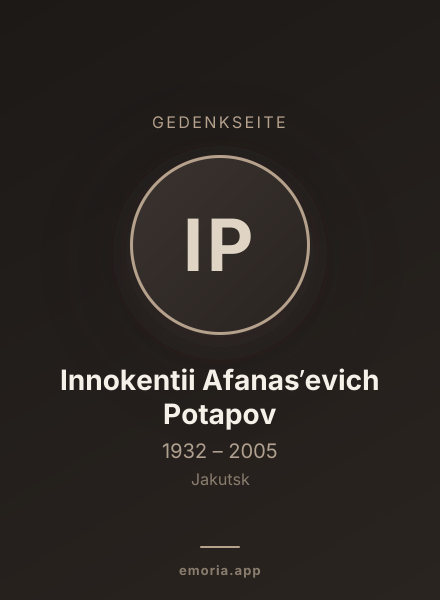 Gedenkportrait von Innokentii Afanasʹevich Potapov