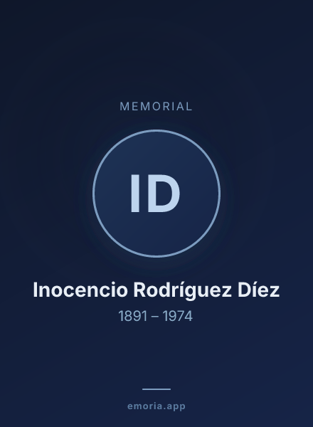Memorial portrait of Inocencio Rodríguez Díez