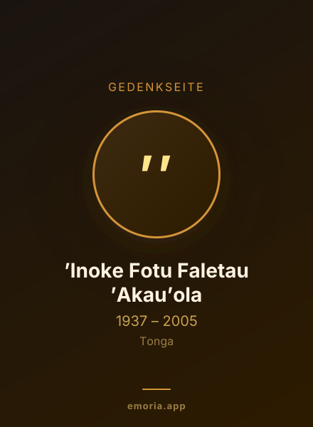Gedenkportrait von ’Inoke Fotu Faletau ’Akau’ola