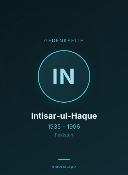 Gedenkportrait von Intisar-ul-Haque
