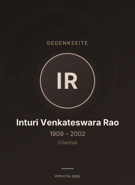 Gedenkportrait von Inturi Venkateswara Rao