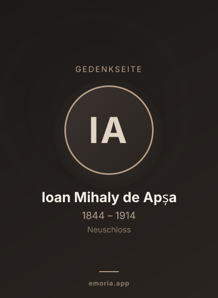 Gedenkportrait von Ioan Mihaly de Apșa