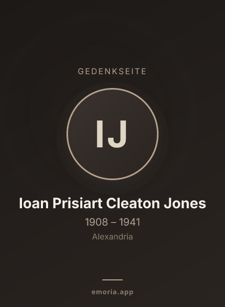 Gedenkportrait von Ioan Prisiart Cleaton Jones