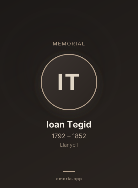 Memorial portrait of Ioan Tegid