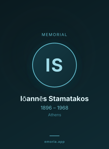 Memorial portrait of Iōannēs Stamatakos