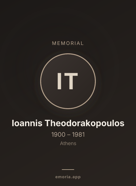 Memorial portrait of Ioannis Theodorakopoulos