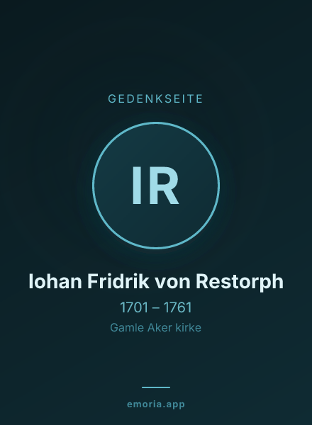 Gedenkportrait von Iohan Fridrik  von Restorph