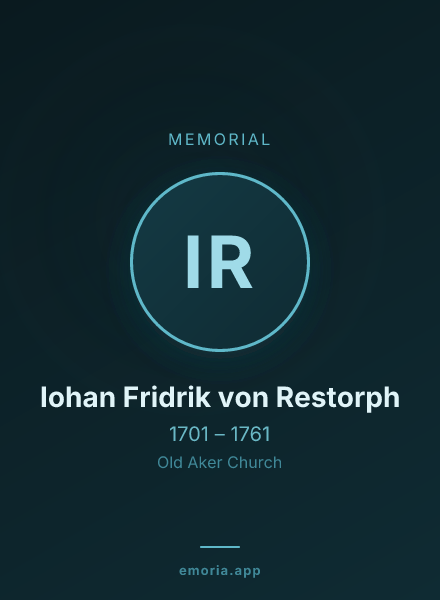 Memorial portrait of Iohan Fridrik  von Restorph