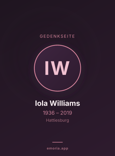 Gedenkportrait von Iola Williams