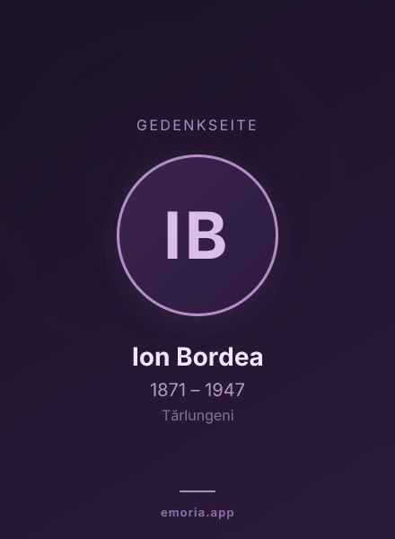 Gedenkportrait von Ion Bordea